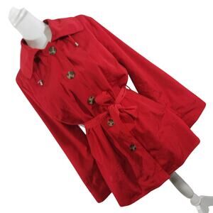London Fog Red Trench Coat with Belt